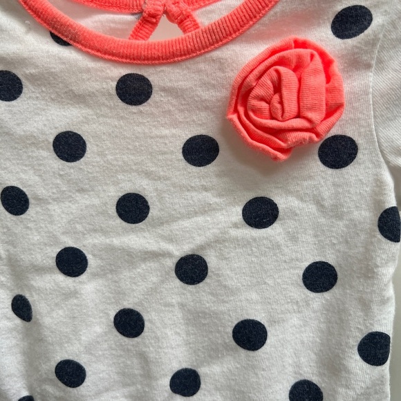 Cherokee 3-6M White and Blue Polka Dot Flare Girls Blouse Top - Picture 2 of 4